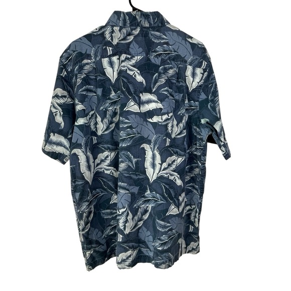 Croft & Barrow Hawaiian Shirt Men's Sz Large Blue Floral Short Sleeve Pocket - Picture 2 of 7